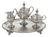 Tiffany Sterling Tea Service, Silver Plated Tray
