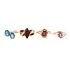 A Collection of 4 Ladies Gemstone Rings in Gold