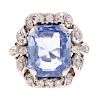 An Art Deco Tiffany & Co Unheated Sapphire Ring