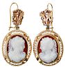 Antique 14kt. Cameo Earrings