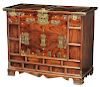 Asian Figured Wood and Brass Mounted Chest