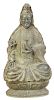  A Large Patinated Bronze Seated Buddha