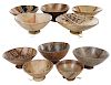 10 Narino Footed Pottery Bowls 