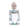 A Ladies Large Aquamarine & Diamond Pendant