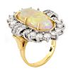 Opal, 2.75ct Diamond and 18K Gold Ring