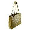 Chanel Metallic Tan Zip Top Quilted Leather Bag
