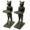 Pair of French Spelter Cat Figures