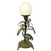 Silverplate and Brass Centerpiece with Ostrich Egg