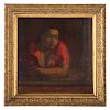 Moses Soyer. "Girl at Window," oil on board
