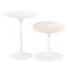 Saarinen marble top side table and stool