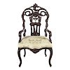 George III style carved oak armchair