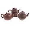 Three Chinese Yixing teapots