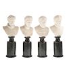 Four classical style miniature carved marble busts