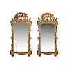 A PAIR OF GILT WOOD MIRRORS.