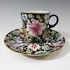 ANTIQUE CHINESE FAMILLE ROSE CUP AND SAUCER SET - REPUBLIC PERIOD