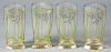 Set of four Art Nouveau lemonade glasses