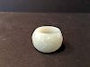 ANTIQUE Chinese White Jade (HETIAN JADE) Thumb Ring with carvings. 19th century