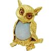 Estate 14k Gold Opal Owl with Ruby Eyes Brooch Pin