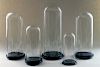 COLLECTION 5 GLASS DISPLAY DOMES EBONIZED BASES