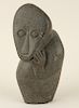 ABSTRACT CARVED STONE FIGURE INCISED M. JAMBA