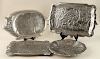 COLLECTION OF FOUR PEWTER TRAYS BY ARTHUR COURT