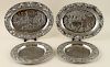 FOUR ARTHUR COURT PEWTER TRAYS SOME MARKED