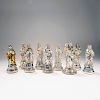 Mixed lot of silvered glass, figures of Saints, 2nd half of the 19th century
