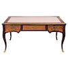 A LOUIS XV STYLE VENEERED WOOD AND MARQUETRY DESK, FRANCE, 19TH CENTURY. 