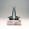 Pair of bookends, caricature birds, 1930s