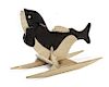 A Painted Wood Child's "Orca" Rocker Width 39 1/2 inches.