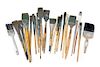 A Collection of Roger Brown's Paint Brushes Length of longest 17 inches.