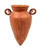 A Terra Cotta Handled Amphora Height 11 3/4 inches.
