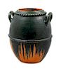 A Oaxacan Style Drip-Glazed Ceramic Jar Height 15 1/4 inches.