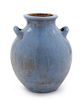 A Blue Glazed Pottery Jar Height 12 3/4 inches.