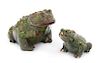 Two Ceramic Models of Frogs Height of taller 4 3/4 inches.