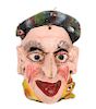 A Mexican Painted Wood Mask Height 11 1/2 inches.