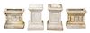Two Pairs of Cast Stone Garden Plinths Height of first pair 17 inches.
