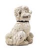 A Cast Stone Temple Lion Height 11 inches.