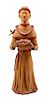 A Terra Cotta Figure of Saint Francis Height 34 inches.