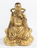 Chinese gilt bronze Buddha, 9 3/4" h.