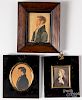 Three miniature watercolor portraits of gentlemen