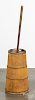Mustard painted butter churn, 19th c., 50 1/2" h.