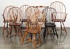 Eight assorted Windsor chairs, 18th/19th c.