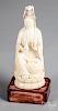 Chinese carved ivory figure of a seated woman