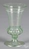 Blown green aqua glass vase, 19th c., 5 3/4" h.