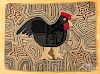 American hooked rug with rooster, early 20th c.
