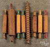 Collection of wooden rolling pins.