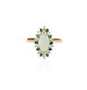 14k Opal Emerald Diamond Ring