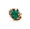 14k Gold Chatham Emerald Crystal Ring