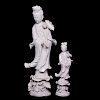 Two Chinese blanc de chine porcelain Kwan Yens figures.